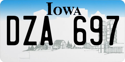 IA license plate DZA697