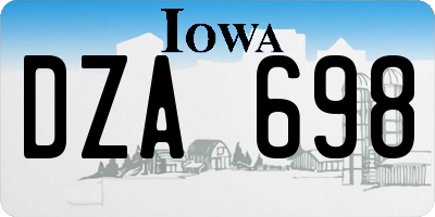 IA license plate DZA698