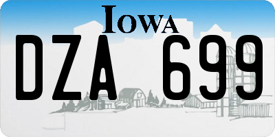 IA license plate DZA699
