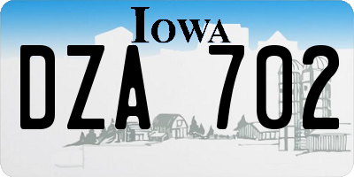 IA license plate DZA702
