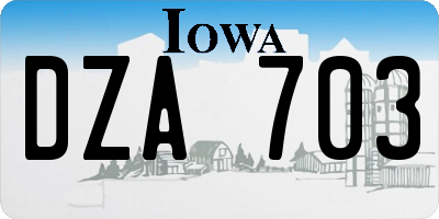 IA license plate DZA703