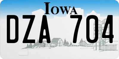 IA license plate DZA704