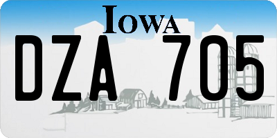 IA license plate DZA705