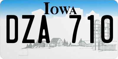 IA license plate DZA710