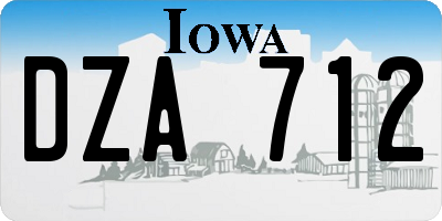 IA license plate DZA712