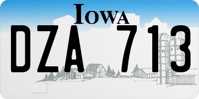 IA license plate DZA713