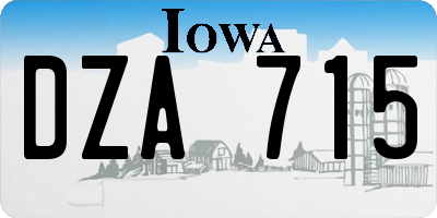IA license plate DZA715