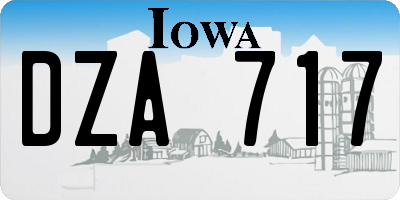 IA license plate DZA717