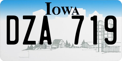 IA license plate DZA719
