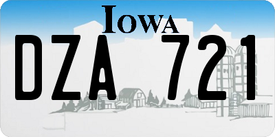 IA license plate DZA721