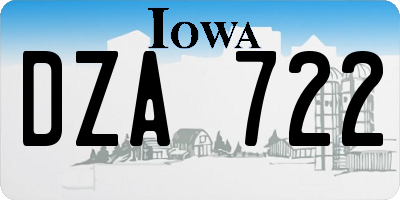 IA license plate DZA722
