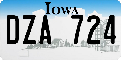 IA license plate DZA724
