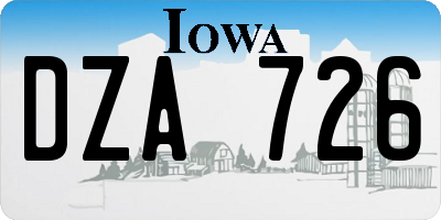 IA license plate DZA726