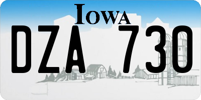 IA license plate DZA730