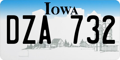 IA license plate DZA732