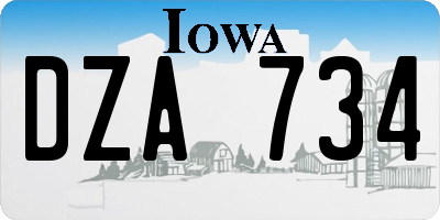 IA license plate DZA734
