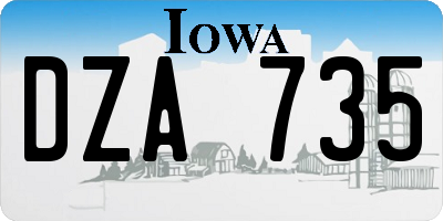 IA license plate DZA735