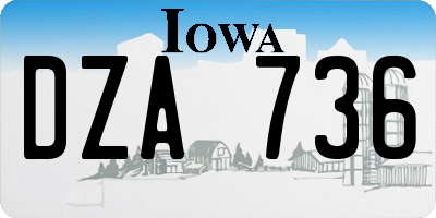 IA license plate DZA736