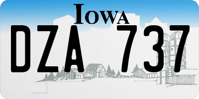 IA license plate DZA737