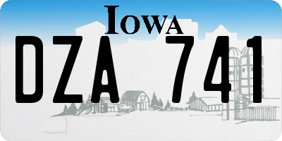 IA license plate DZA741