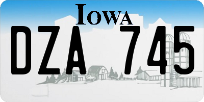 IA license plate DZA745