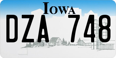 IA license plate DZA748
