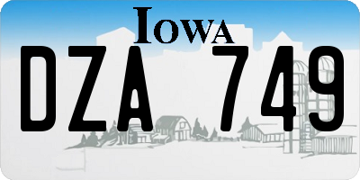 IA license plate DZA749