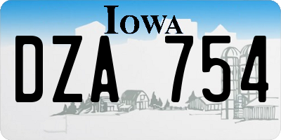 IA license plate DZA754