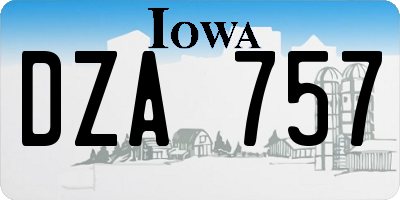 IA license plate DZA757