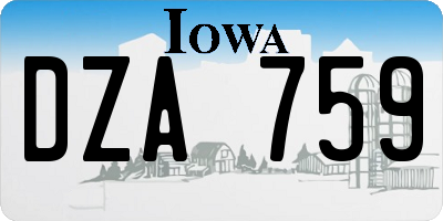 IA license plate DZA759