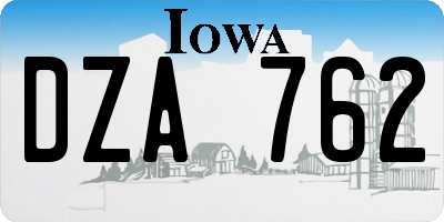 IA license plate DZA762