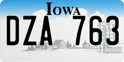 IA license plate DZA763