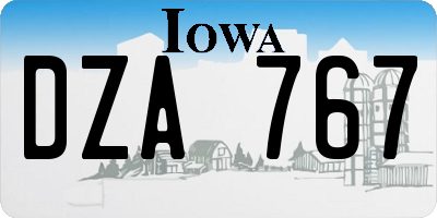 IA license plate DZA767