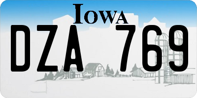 IA license plate DZA769