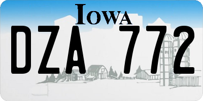 IA license plate DZA772