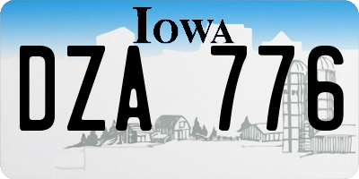 IA license plate DZA776