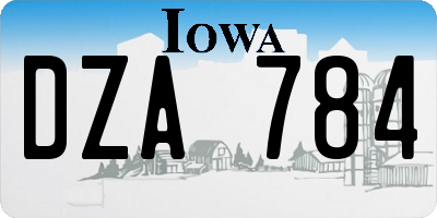 IA license plate DZA784