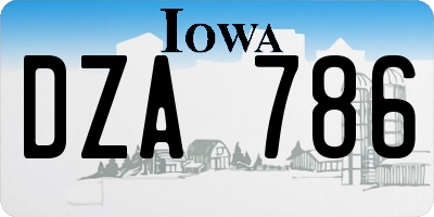 IA license plate DZA786