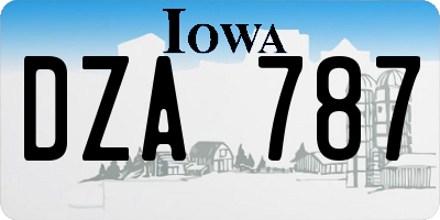IA license plate DZA787