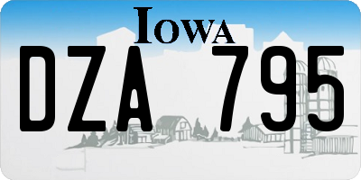 IA license plate DZA795
