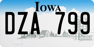 IA license plate DZA799