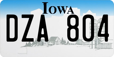 IA license plate DZA804