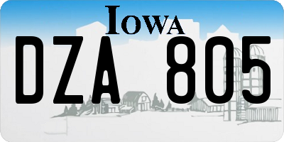 IA license plate DZA805