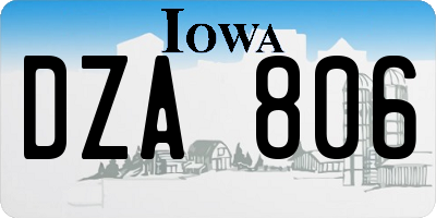 IA license plate DZA806