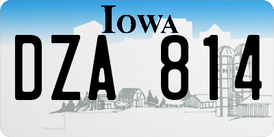 IA license plate DZA814