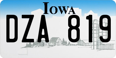 IA license plate DZA819