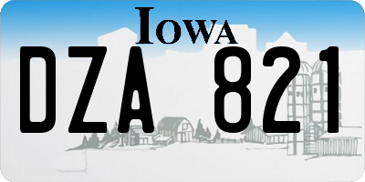 IA license plate DZA821