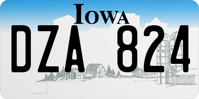 IA license plate DZA824