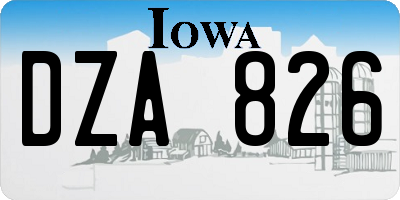 IA license plate DZA826