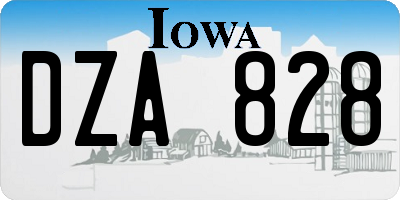 IA license plate DZA828